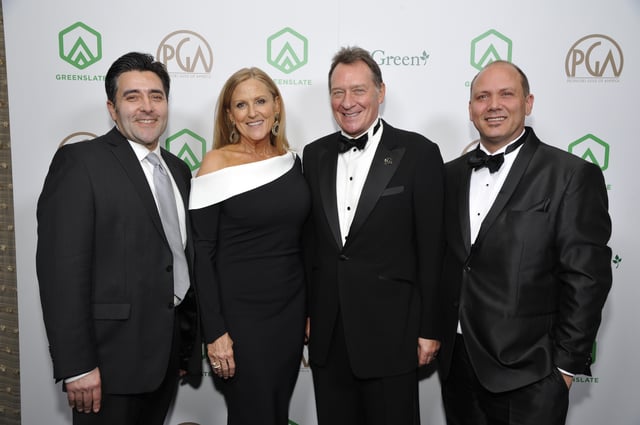 GreenSlate's William Hays, PGA Presidents Lori McCreary and Gary Lucchesi, and GreenSlate's William Baker attend the 29th Annual Producers Guild Awards supported by GreenSlate at The Beverly Hilton Hotel on January 20, 2018 in Beverly Hills, California. (Photo by John Sciulli/Getty Images for GreenSlate)